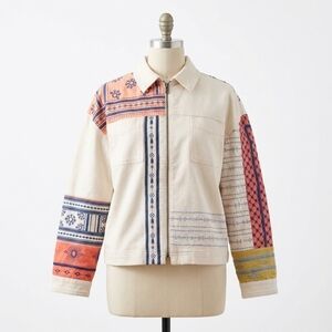NEW MULTIPLES embroidered shirt jacket in multi